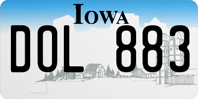 IA license plate DOL883