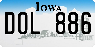 IA license plate DOL886