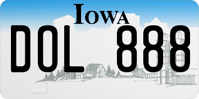 IA license plate DOL888