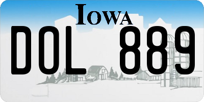 IA license plate DOL889