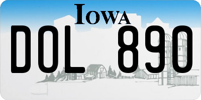 IA license plate DOL890