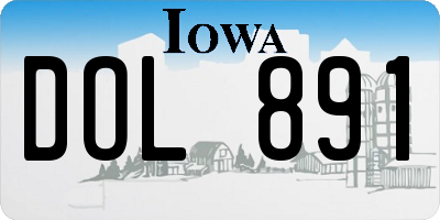 IA license plate DOL891