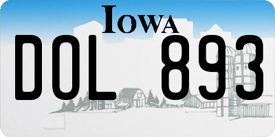 IA license plate DOL893