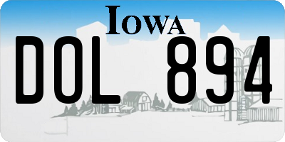 IA license plate DOL894