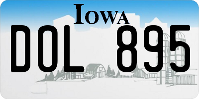 IA license plate DOL895