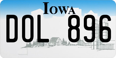 IA license plate DOL896