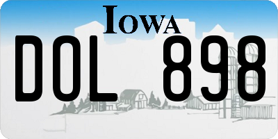 IA license plate DOL898