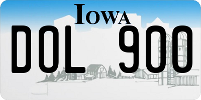 IA license plate DOL900
