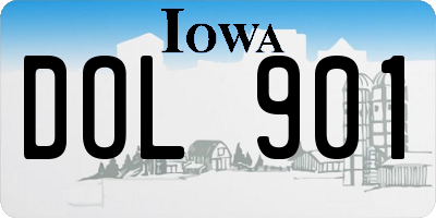 IA license plate DOL901