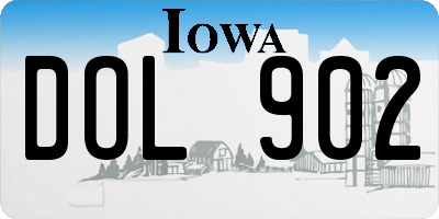 IA license plate DOL902