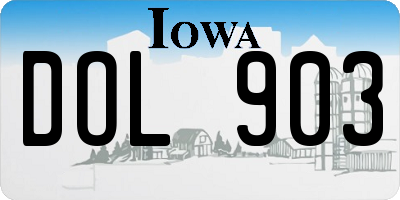 IA license plate DOL903
