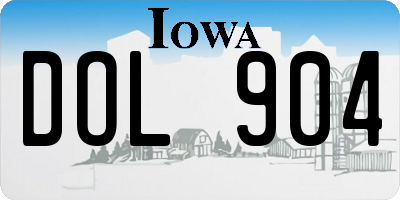 IA license plate DOL904