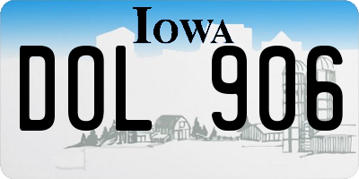 IA license plate DOL906