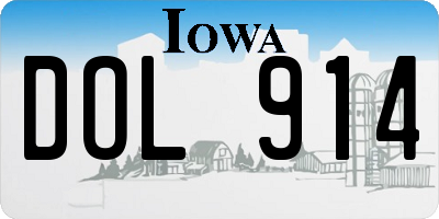 IA license plate DOL914