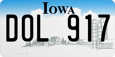 IA license plate DOL917
