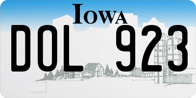 IA license plate DOL923