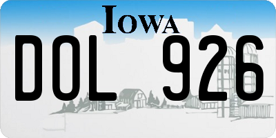 IA license plate DOL926