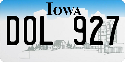 IA license plate DOL927
