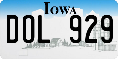 IA license plate DOL929