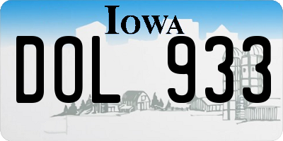 IA license plate DOL933