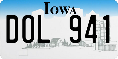 IA license plate DOL941