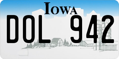 IA license plate DOL942