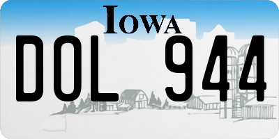 IA license plate DOL944