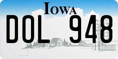 IA license plate DOL948