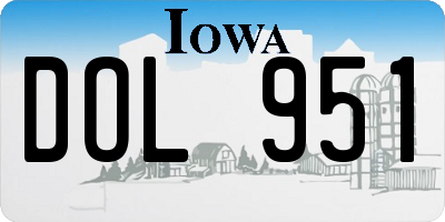 IA license plate DOL951