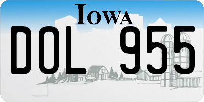 IA license plate DOL955