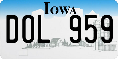 IA license plate DOL959