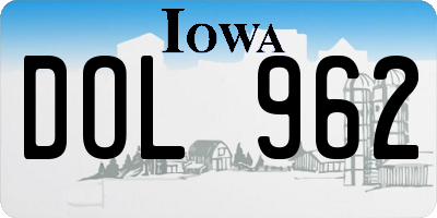 IA license plate DOL962