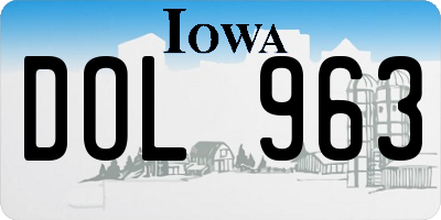 IA license plate DOL963