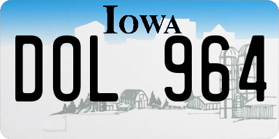 IA license plate DOL964