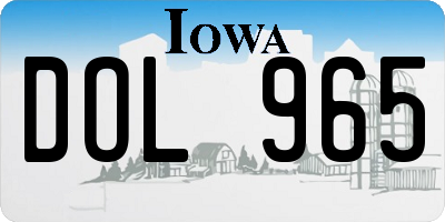 IA license plate DOL965