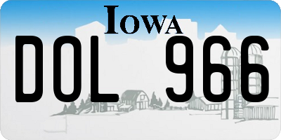 IA license plate DOL966