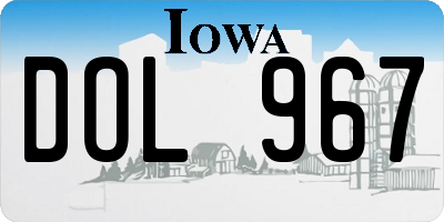 IA license plate DOL967