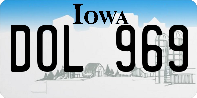 IA license plate DOL969