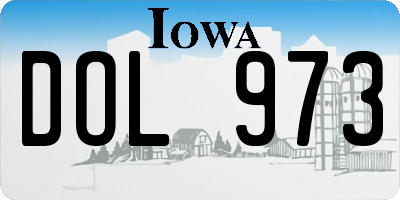 IA license plate DOL973