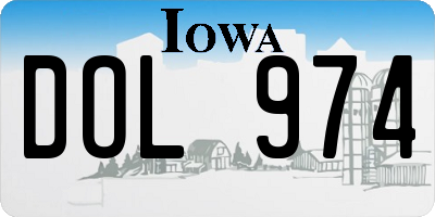 IA license plate DOL974