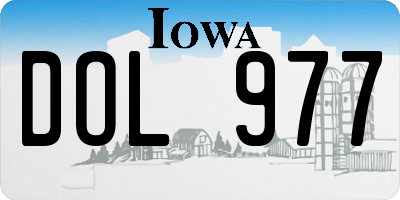 IA license plate DOL977