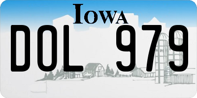 IA license plate DOL979