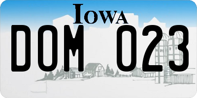 IA license plate DOM023
