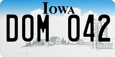 IA license plate DOM042