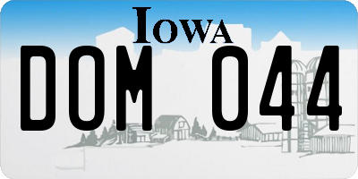 IA license plate DOM044