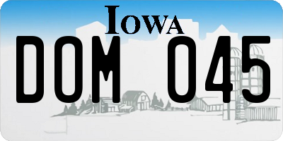 IA license plate DOM045