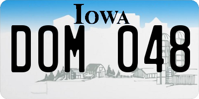 IA license plate DOM048