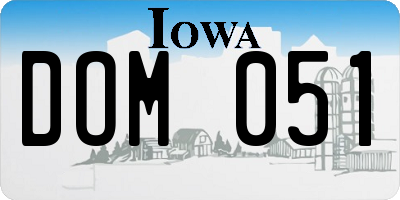 IA license plate DOM051