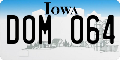 IA license plate DOM064