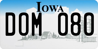 IA license plate DOM080